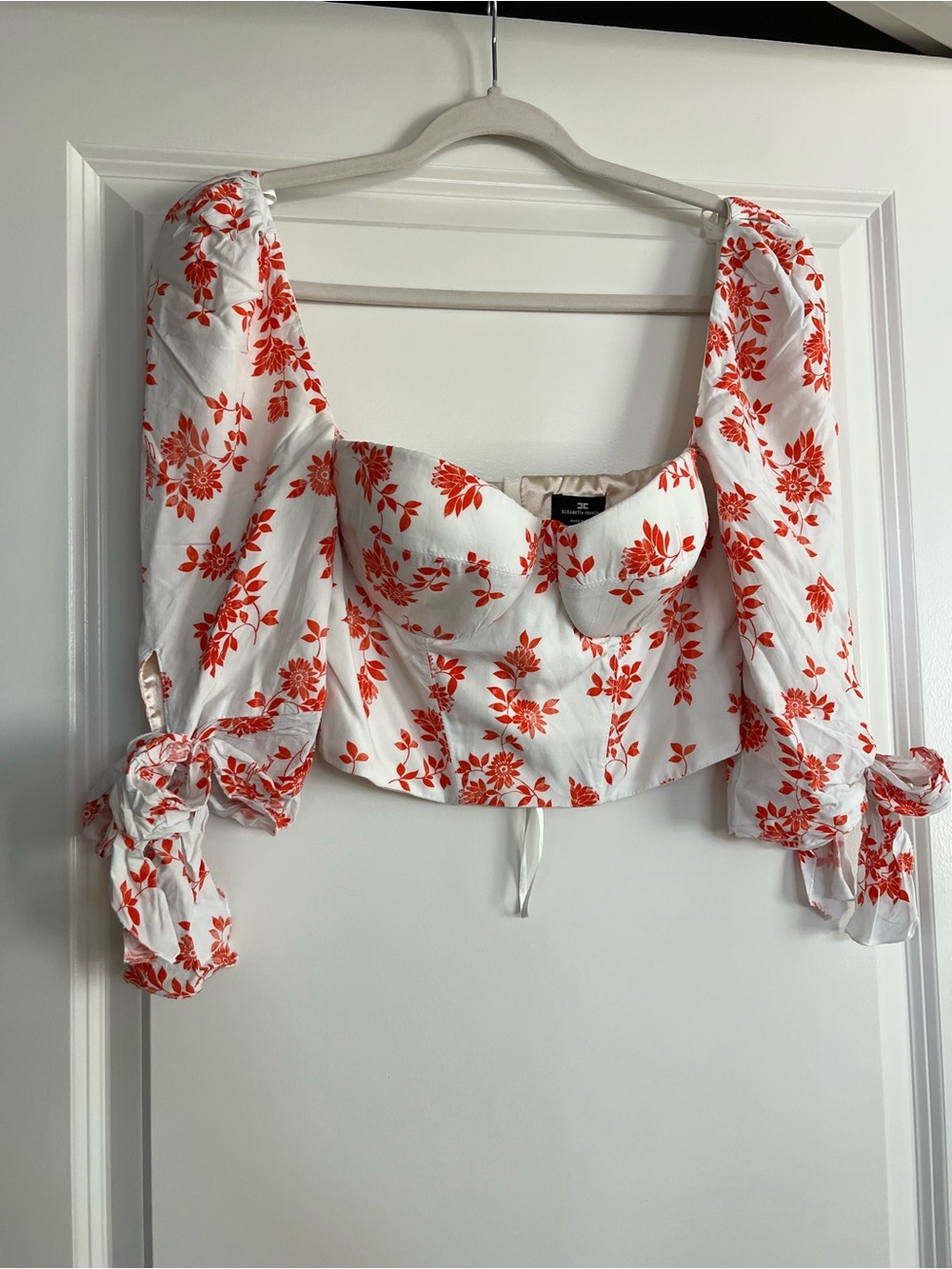 Authentic Elisabetta Franchi floral corset-style crop top 42 IT / size S